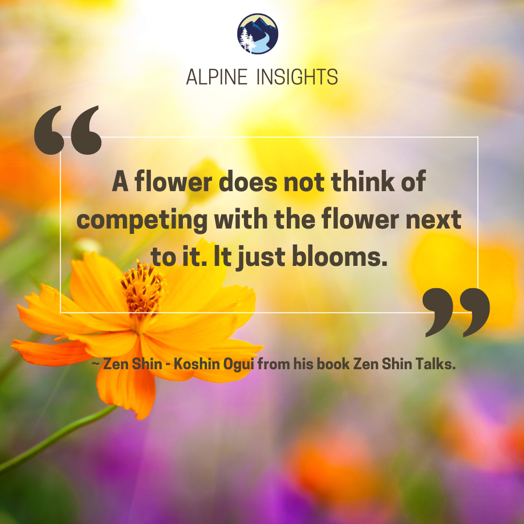 A flower does not compete